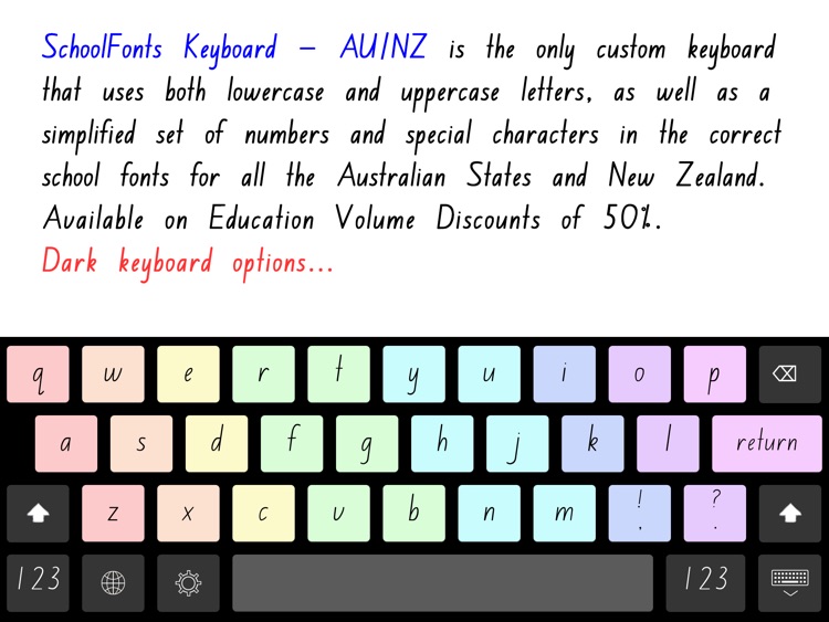 SchoolFonts Keyboard - AU/NZ Lowercase and Uppercase screenshot-3