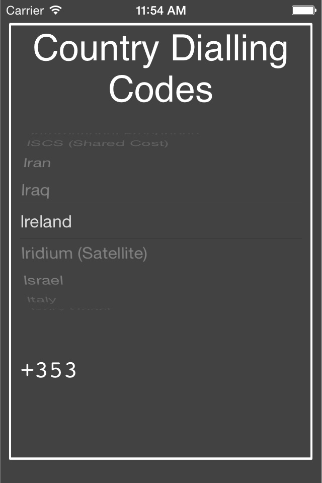 Country Dialling Codes screenshot 2