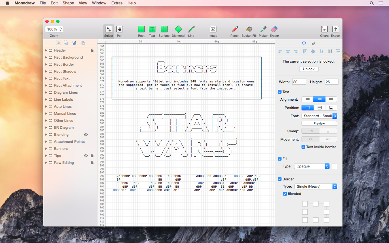 Monodraw 1.6.1 Mac 破解版 好玩的ASCII文字图形编辑器