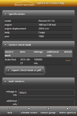 SportsCars service app screenshot 2