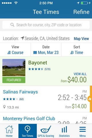 GolfNow Book TeeTimes Golf GPS screenshot 2