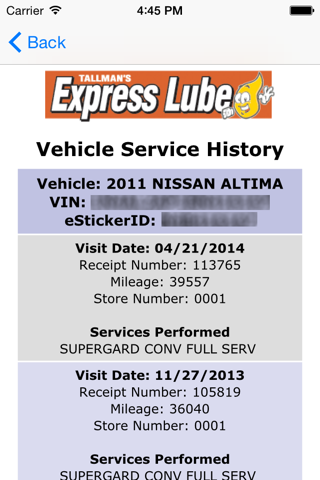 Tallman's Express Lube screenshot 3