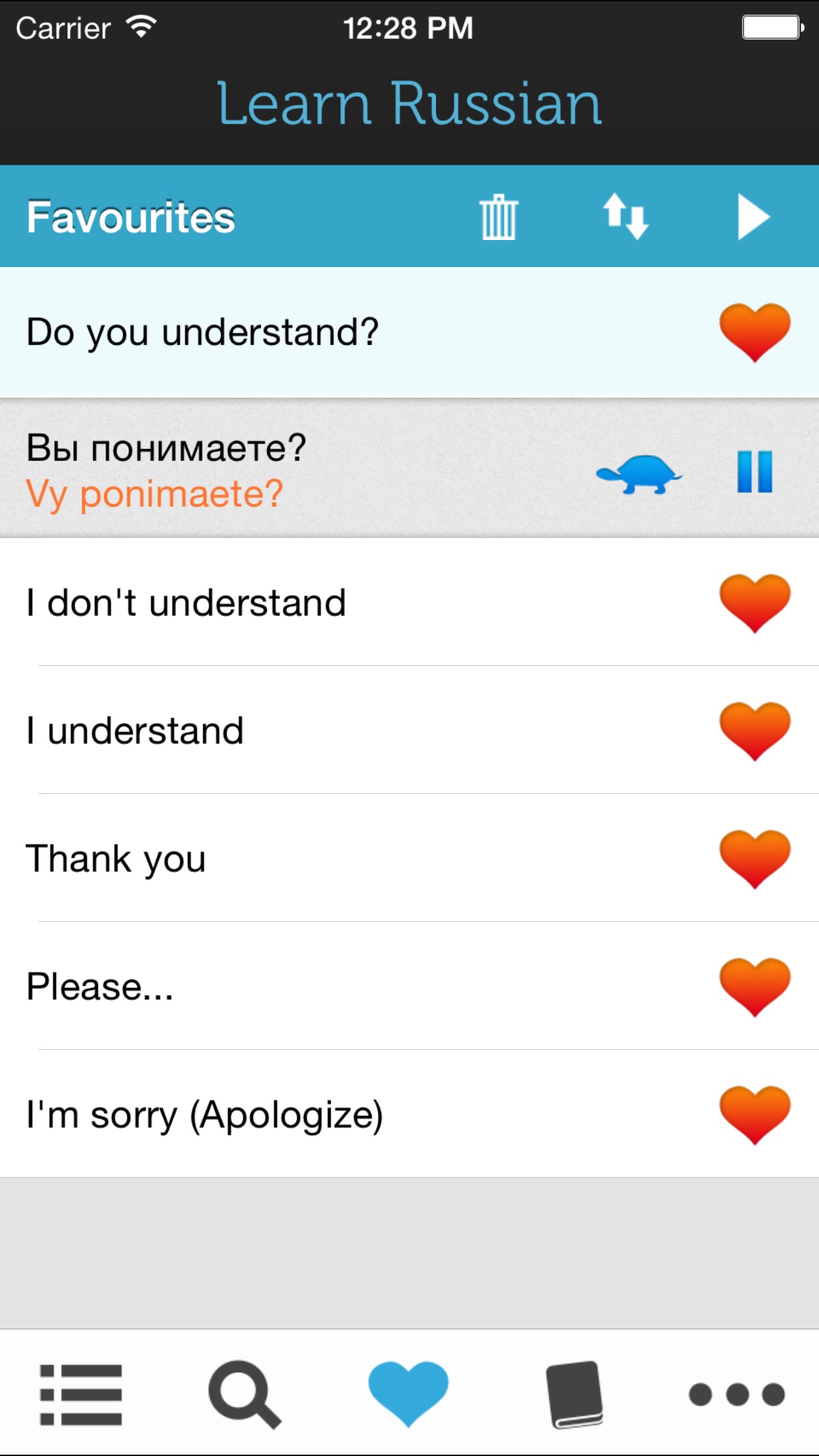 Screenshot do app Learn Russian - Phrasebook for Travel in Russia, Moscow, Saint Petersburg, Novosibirsk, Yekaterinburg, Nizhny Novgorod, Samara, Omsk