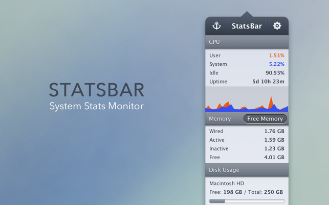 ‎StatsBar: System Monitoring Screenshot