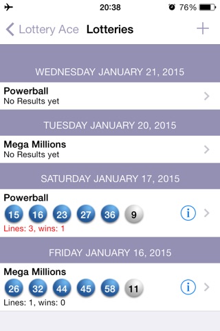 Lottery Ace US - Powerball and Mega Millions results checking and syndicate management screenshot 3