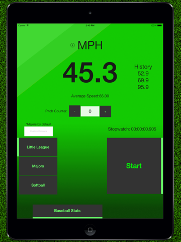Baseball Pitch Speed - Radar Gun screenshot