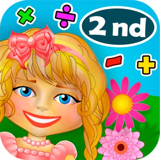 Math. Girl. Flowers. 2nd Grade iOS App