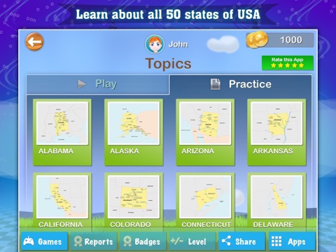Geography of the United States of America: Map Learning and Quiz Game for Kids [Full] screenshot 2