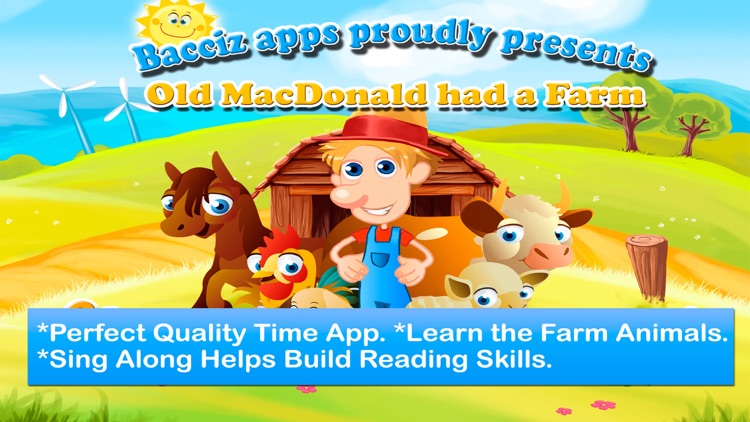 Old MacDonald Had a Farm Song & Lyrics by Bacciz, an educational nursery rhyme app for kindergartners, toddlers, and kids. screenshot-4