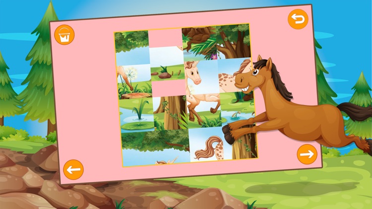 Kids Sliding Puzzle Horses free