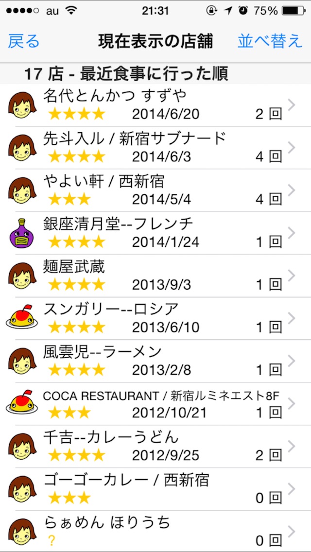 マイ外食マップ screenshot1