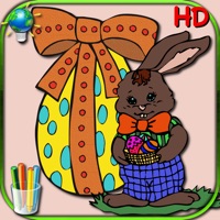 Livre de coloriages pour les fêtes de Pâques - Dessins de lapins, oeufs et poules à colorier sur PC