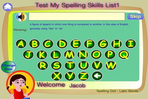 Spelling Doll English Words from German Vocabulary Quiz Grammar screenshot 2