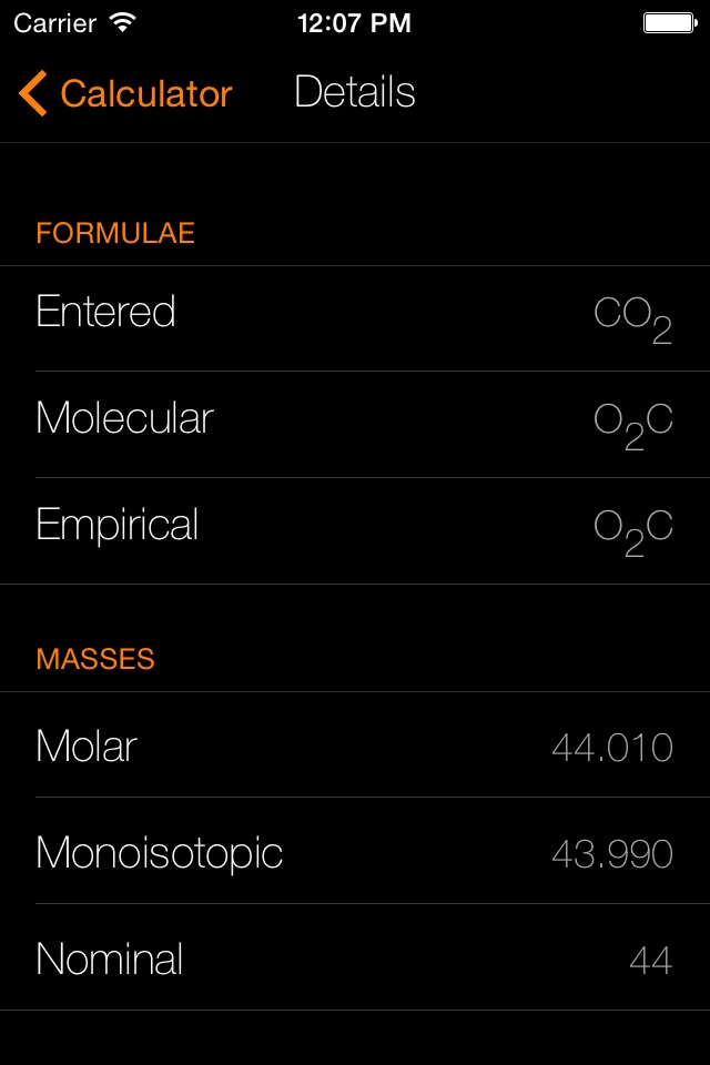 ChemTrix Elements, The Free Chemistry Calculator screenshot 2