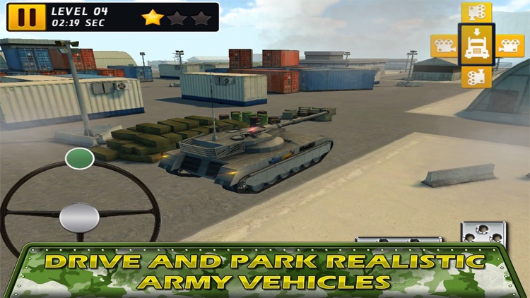 Tank Parking Blitz Race with Heavy Army Trucks, Missile launcher and Tanks