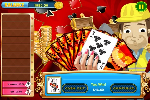 $$$ Hit it and Win Big Money High-Low Cash Casino Cards Games Pro screenshot 4