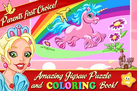 Amazing Princess Fairy Tale Puzzle And Coloring Book – Game for Kids and Toddlers screenshot 2