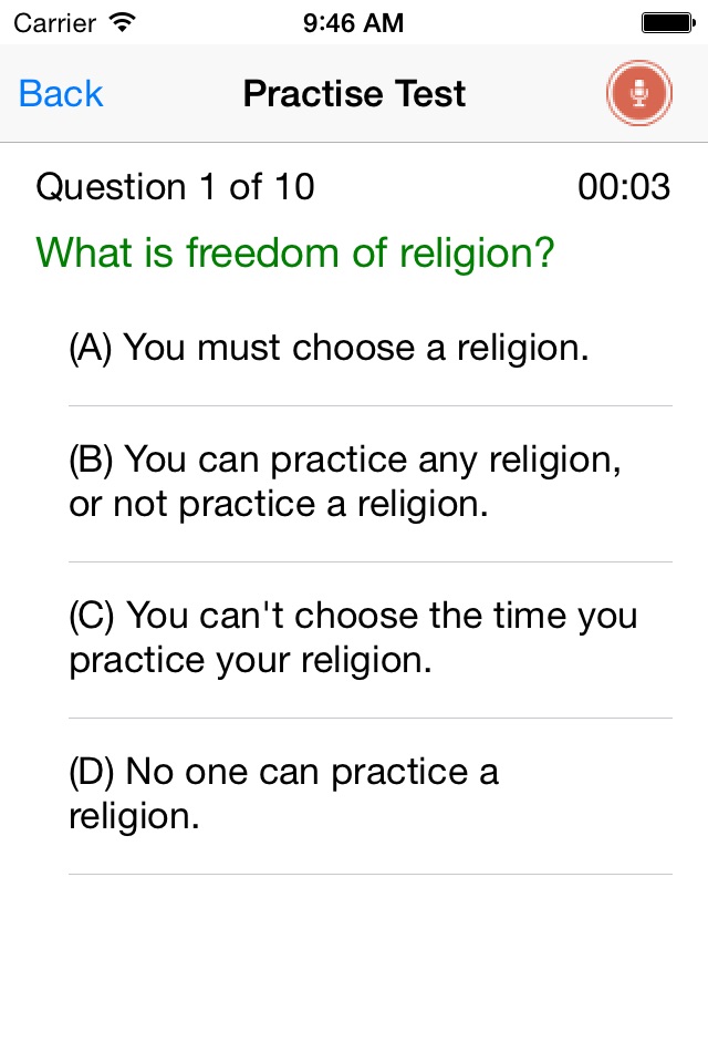 US Citizenship Naturalization Test screenshot 2