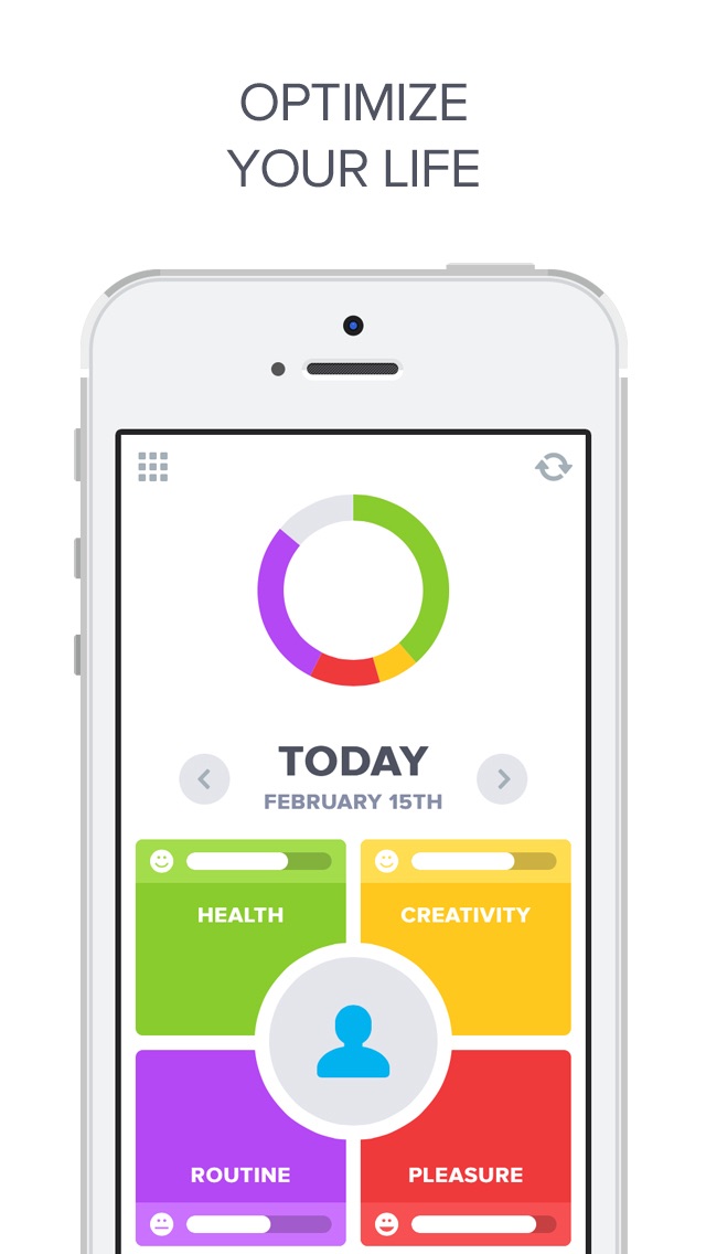 OptimizeMe - Lifelogging and Quantified Self Improvement App Screenshot 1