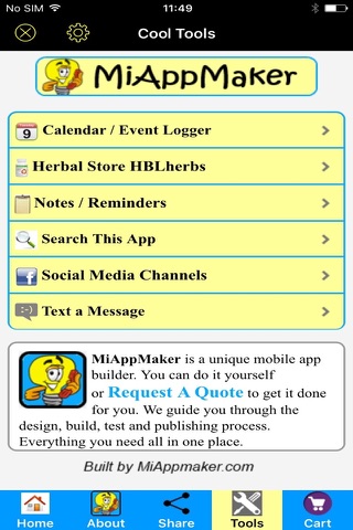 MiAppMaker11 Utility App screenshot 4