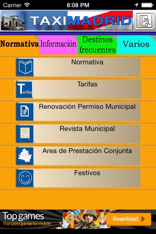 TaxiMadrid - ayuda al profesional del taxi de Madrid screenshot 2