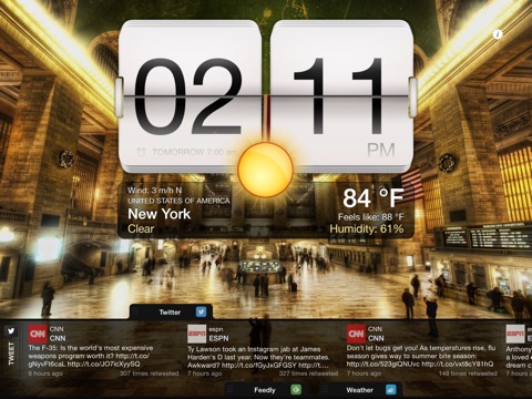 Night Stand for iPad - Free Alarm Clock, Weather & Social Reader screenshot 3