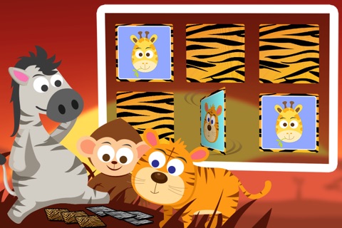 Play with Wild Animals - The 1st Cartoon Memo Game for a toddler and a whippersnapper free screenshot 2