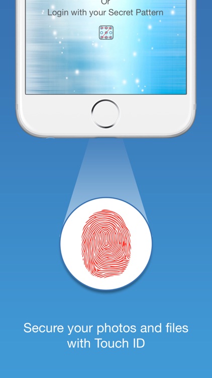 Finger-Print Camera Security with Touch ID & Secret Pattern Unlock Protect-ion