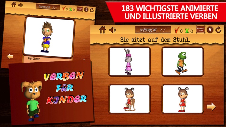 Verben für Kinder- Teil 1-Animierte Deutsch Sprach-Lern-Lektionen & Spiele: KIds learn German verbs easily Free screenshot-0