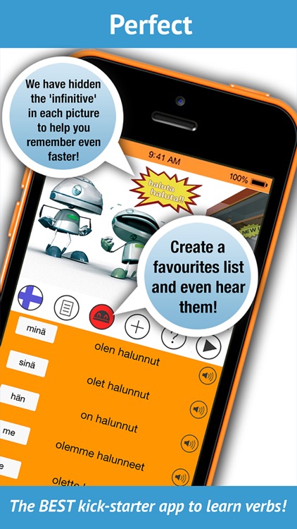 LearnBots Finnish - Verbs + Pronunciation by a Native Speaker! screenshot-4