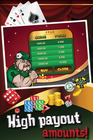 Big Dogs Pro Blackjack 21+ Huge Payouts , High Stakes , Casino Cards & Chips FREE screenshot 3