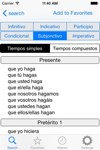 Verbole Spanish Verbs Lite screenshot 3