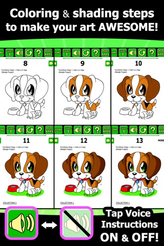 Learn to Draw Popular Dogs Cats - Draw and Color Easy Animals - Cartoon Art Lessons - Fun2draw™ Dogs and Cats Lv2 screenshot 3