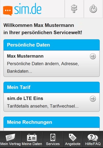 sim.de Servicewelt screenshot 2