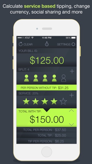 tip calculator tap tip for social living on the app store