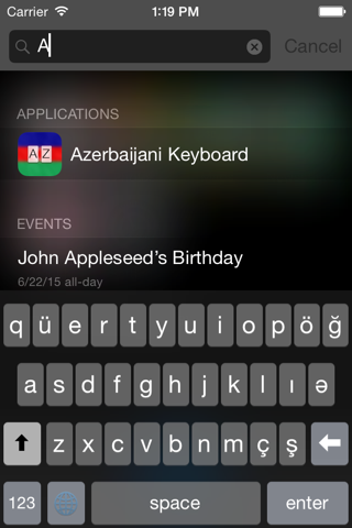 Azerbaijani keyboard screenshot 3