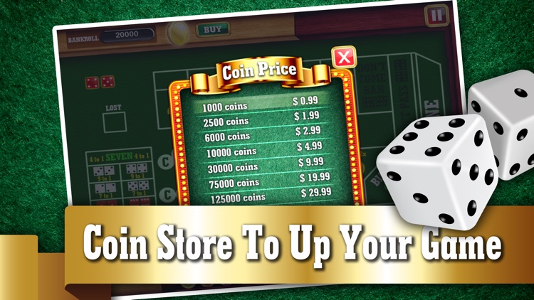 Monte Carlo Craps FREE - Addicting Gambler's Casino Table Dice Game screenshot-3