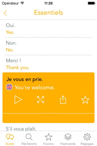 I Speak French : Offline phrasebook for travel and language learning! screenshot 2