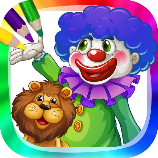 Circus and Clowns - Coloring book with drawings to paint