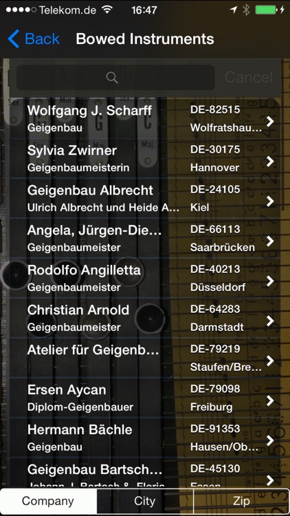 Guarneri - List of the music luthiers/-stores in DE, AT & CH