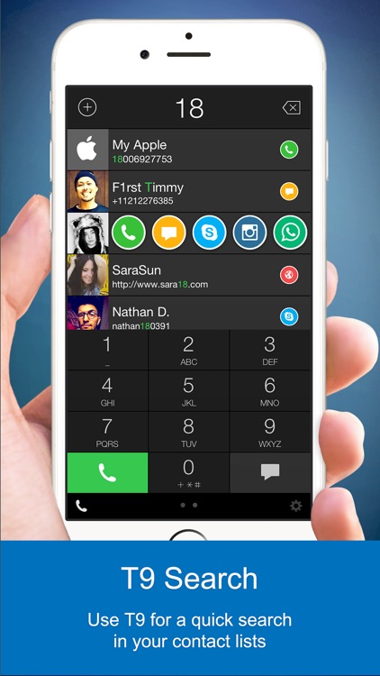 One Touch Dial - T9 speed dial call your favorite contacts and quick photo dialer app launcher for social networks.