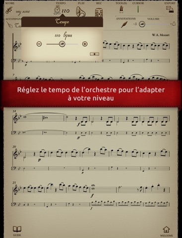 Play Mozart – Symphonie n°40 en sol mineur – 1er mouvement Molto allegro (partition interactive pour violon) screenshot 3