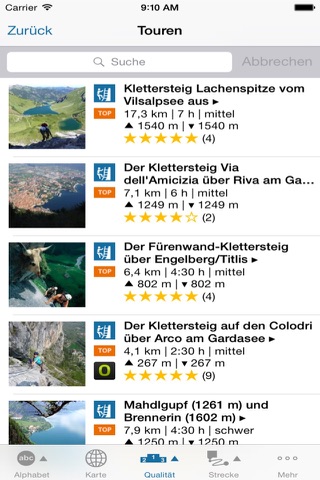 Klettersteige - outdooractive.com Themenapp screenshot 2