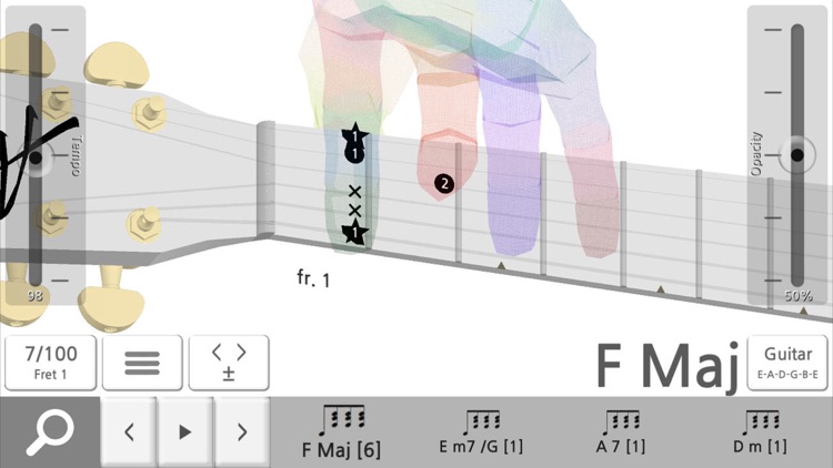 Awadon Chord 3D - Guitar, Ukulele and Guitalele 3D-Fingering Model