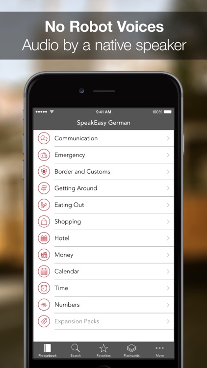 SpeakEasy German ~ Offline Phrasebook and Flashcards with Native Speaker Voice and Phonetics screenshot-0