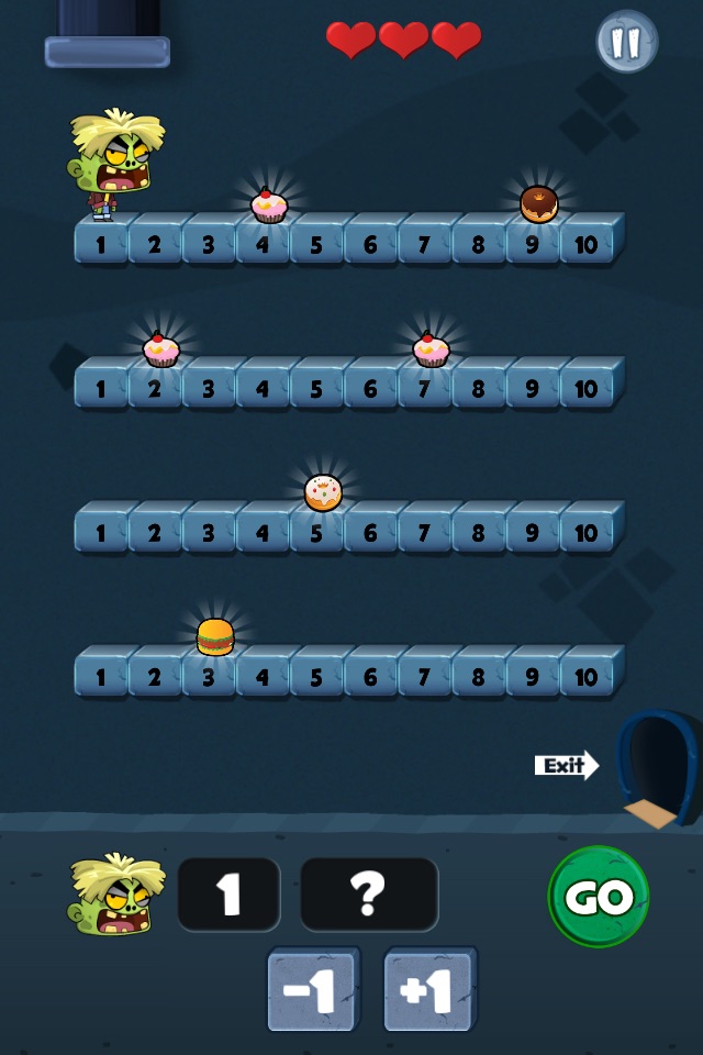 Number Chase - Math Vs Zombies - Math Games K4 screenshot 2