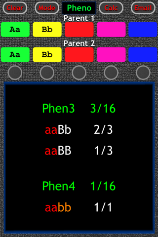 Punnett Calc screenshot 2