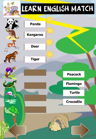 Learn english match vocabulary : word search animal match game screenshot 2