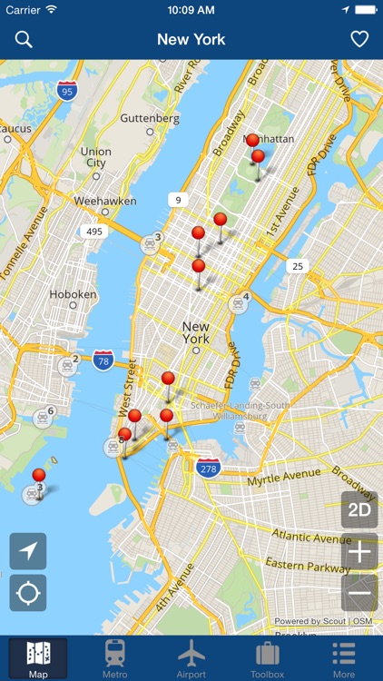 New York Offline Map - City Metro Airport with Travel Trip Planner