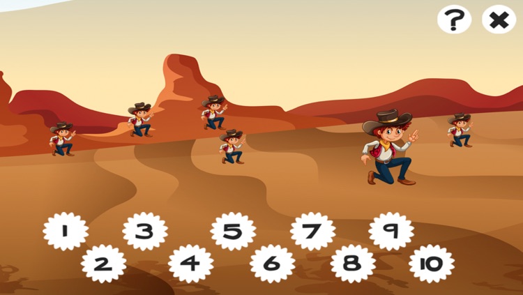 A Cowboy Counting game for children: Learn to count the numbers 1-10